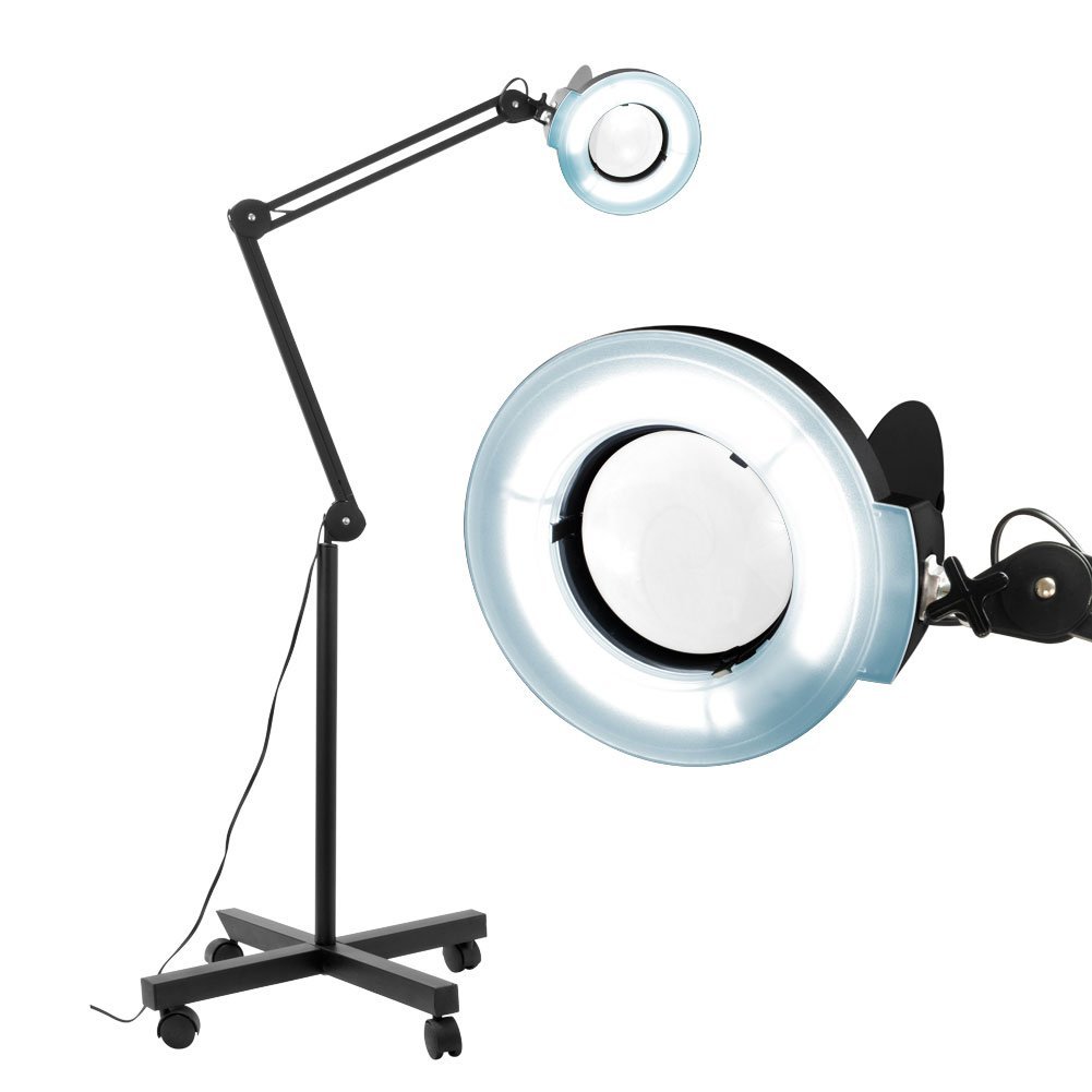 STANDING BRAND NEW MAGNIFYING LAMP BEAUTY WHEELS FACIAL MAGNIFIER Portable Base